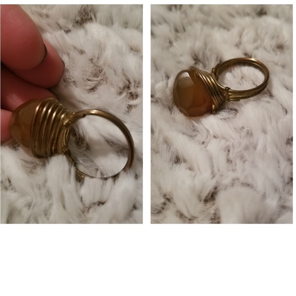 Citrine with Wired Copper Artisan Ring - Picture 2 of 7